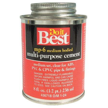 All-Source 8 Oz. Medium Bodied Clear Multi Purpose Solvent Cement 018017
